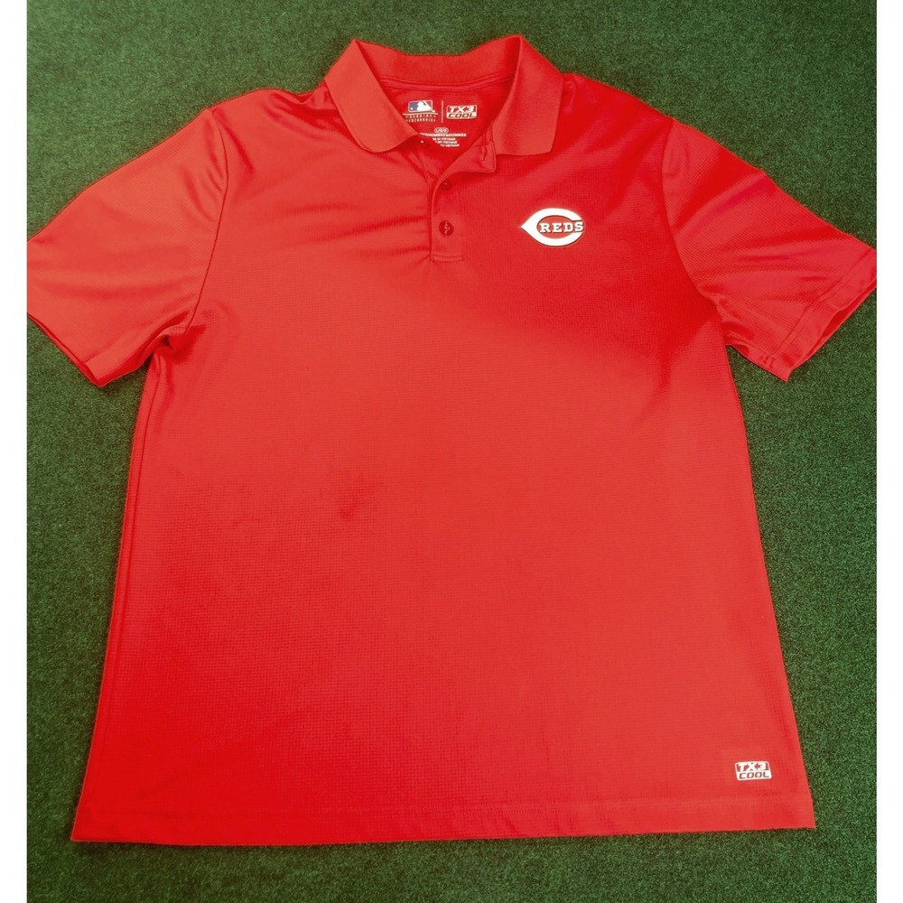 MLB Cincinnati‎ Reds TX3 Cool Polo Shirt Mens Large L Baseball